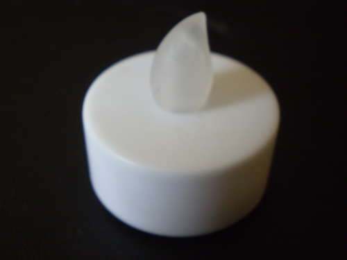 Battery Powered LED Tealight Candle - Amber wind proof Flame 
